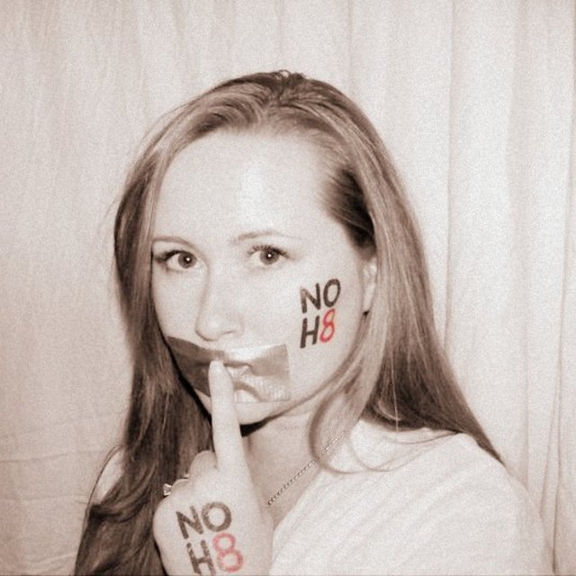 Angela Chansky - I took part in the Boston NOH8 photo shoot on March 27th...I had a little fun with the tat and tape after.