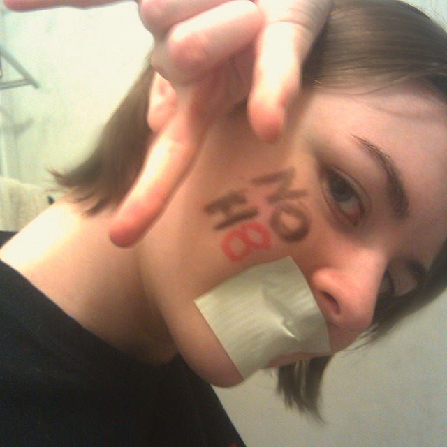 Courtney Caylor - That's just me. :P In case anyone wonders, the hand sign I'm making means "I love you" in Sign Language. <3