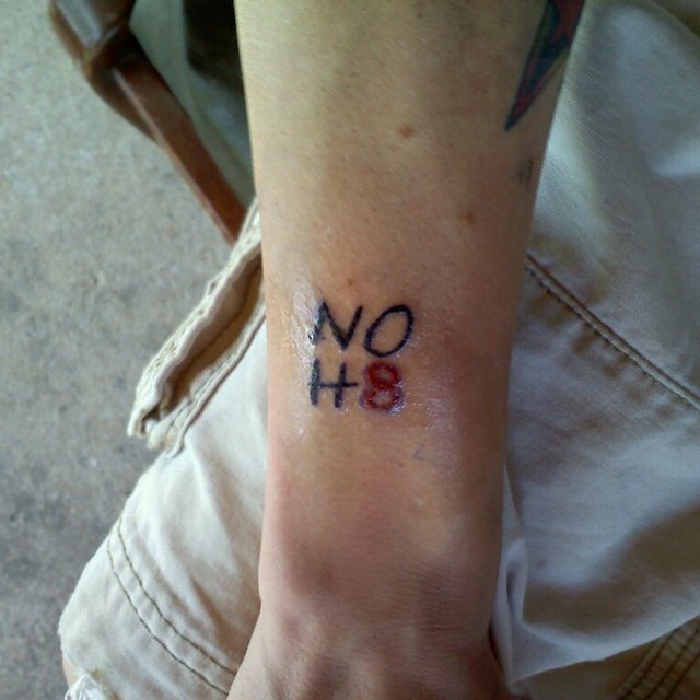 Aidin - NOH8!
Being a 23 year old female who looks like I do in Alabama is hard. I deal with the hate every day. This tattoo is a reminder that there is hope this will all change one day... Aidin - NOH8!
Being a 23 year old female who looks like I do in Alabama is hard. I deal with the hate every day. This tattoo is a reminder that there is hope this will all change one day...