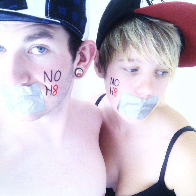 lee richards - This is me Lee Richards and my best buddy Sarah Harding we are both gay and lesbian and we wanted to show that we support NOH8! 