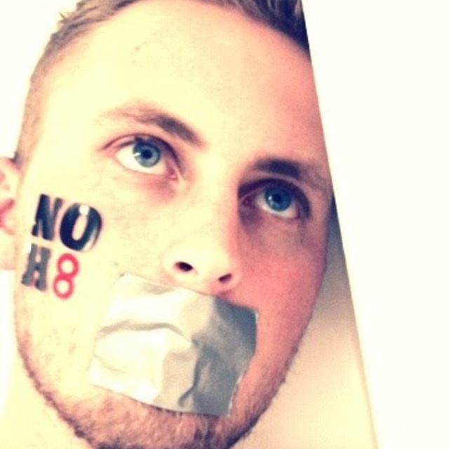 Matthew Thomas - In all honesty, I came home after work and wanted to express my love for No H8 campaign and produced this picture in less than 5 minutes.  I am happy that we have the ability and respect to post these pictures on this site.  Continue on in the fight for equality and fairness. NOH8!