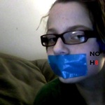 Samantha Vinson - i used blue duct-tape, because blue is the color for anti-bullying.