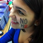 Emily Ann - A bunch of my friends and I walked around school with this on our cheeks all day.