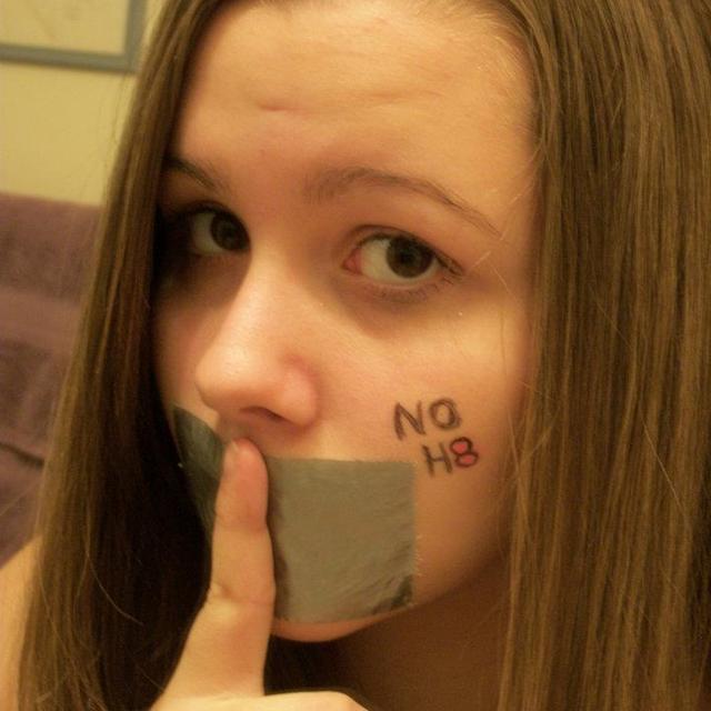Ali - This is me, AlexZandria. I'm 14 years old, and I'm Bisexual. I don't really remember how I came across the NOH8 Campaign... But I've been really interested in it ever sence. I was planning on trying to go to one of the events with my girlfriend... So I hope we can get enough money in time! I love my girlfriend... She's amazing! I haven't told her yet, or told anyone really... But I plan on marrying her when we grow up. Even though that's a long time from now. And I know most of you are probably thinking "They'll never stay together long enough for marrage." But I disagree. Another thing though... Is that the state I live in, it's illigal to marry another girl... And I really want to marry here. The place I have in mind is just so beautiful. And my mom told me that when she get's married, that's where she wants to have the wedding too. I guess I'll just have to wait and hope. NOH8!!! <3