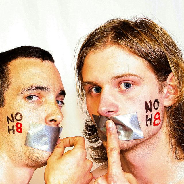damien brearley - Me (left) and my friend Max (right) supporting the no h8 campaign from the UK