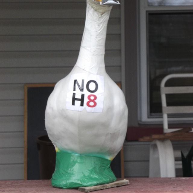 Anon Noone - Inherited my mother's "porch goose" when she died - not sure she agreed with too many of my politics, but how can anyone disagree with this one?  The message is clear