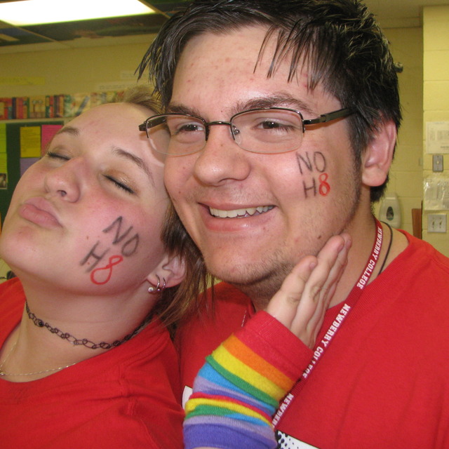 taylor keller - this is my friend nick and i at school on the day of silence!