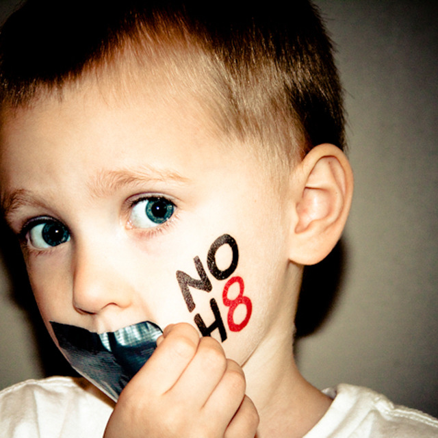 Devon Stein - Jackson, age 4. Teaching equality and NOH8 starts young. 