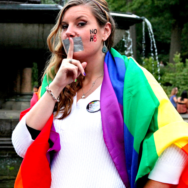 Marie Calfopoulos - This photo was taken at the Bethesda Fountain in Central Park, NYC, on June 25, 2011. Our group of friends from around the world proudly came together to fight for equality & love for all. This moment was even more magical given the bill for gay marriage in the New York state had passed the night before! <3