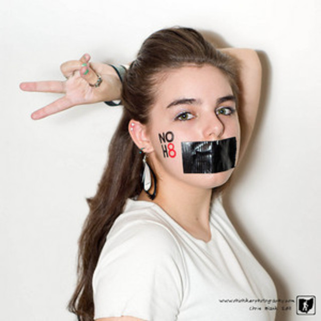 Caroline Hudson - Had this taken during my senior picture session.
All love, NOH8.