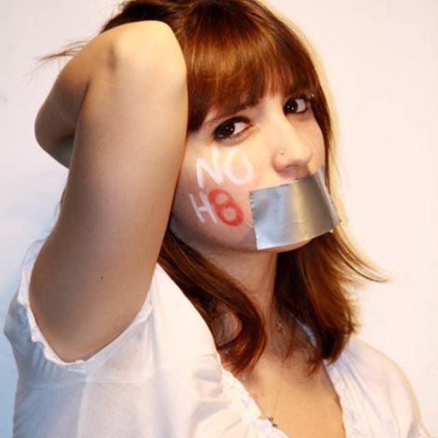 Roxanne Ferraro - SUNY Fredonia Pride Alliance photo shoot to educate on NOH8!