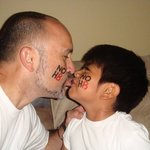 Keoni - Daddy and Xander at home after the NOH8 shoot!