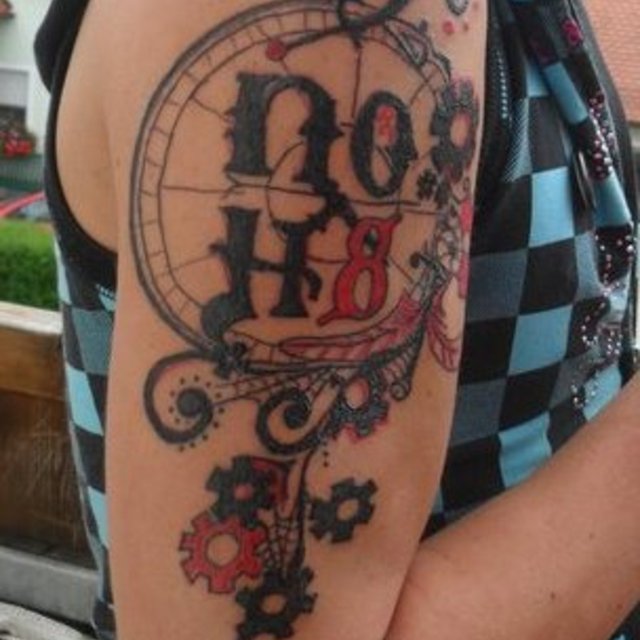 johnathan williams - my NO H8 tattoo that i got after i was assaulted for being who i am 