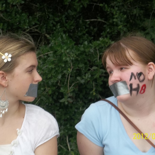 John LeBlanc - MY Friends poseing for a NOH8 photo
on the left is Sammy on the right is liz!