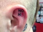 Joseph Lee - NOH8 tattoo!! Got this done inside both my ears. Its has a lot of people talking :)