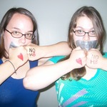 Emily Prince - for a presentation in college i researched coming out in hollywood and found the NOH8 Campaign! then my friend and I decided to have our own mini photoshoot. we love the NOH8 Campaign because of our close friend who is gay. 