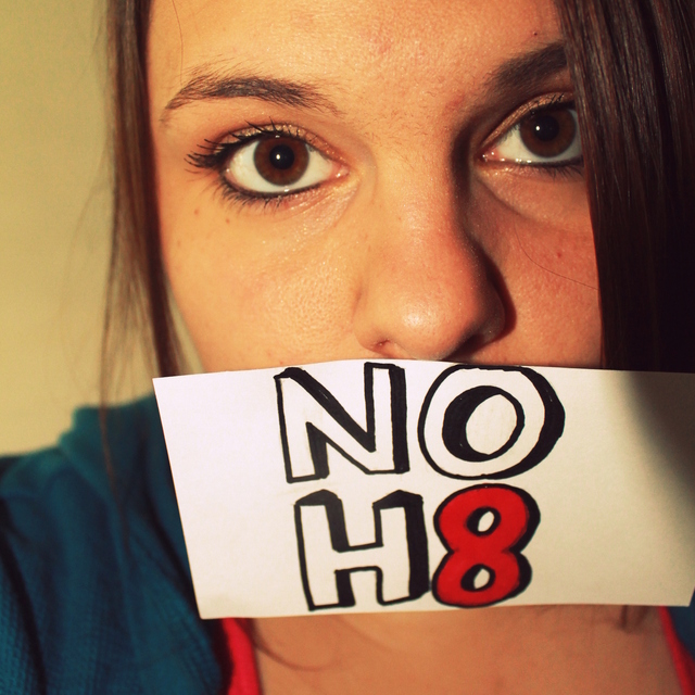 GwenDonk - I'm straight, but I have family and friends that are gay and/or lesbians and I stand up for what they want and what I believe is right. No H8 from this girl! 