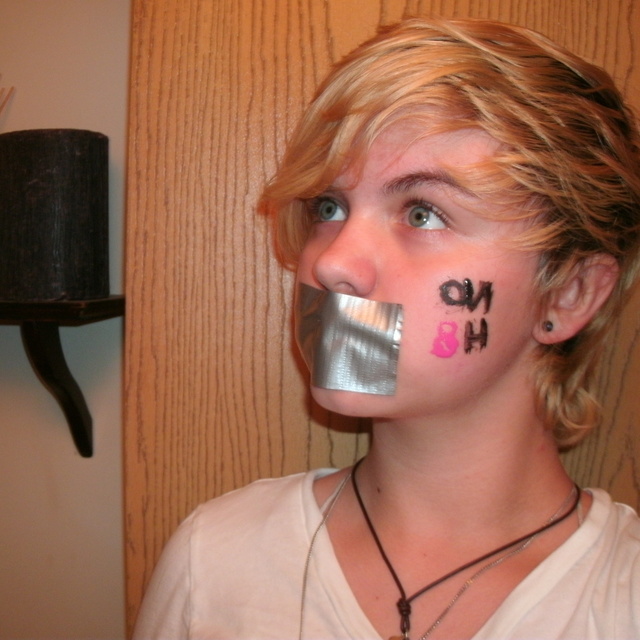 iris chastine - My first NOH8 photo.Its backwards but its worth it.While putting on the paint i felt complete