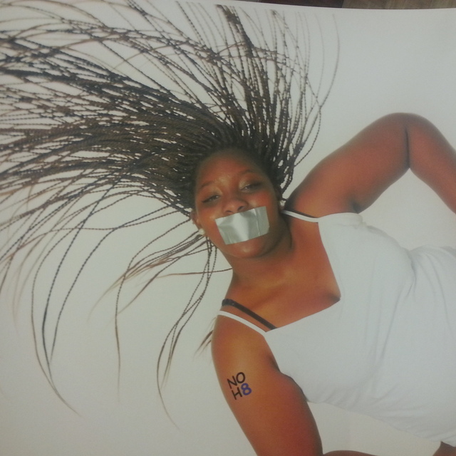 Kia - A faculty member at the school I attend brought NOH8 there and she needed students to take pics for the advertisement. I gladly agreed to do and this is a pic of one of the posters I'm on for the event ! Kia - A faculty member at the school I attend brought NOH8 there and she needed students to take pics for the advertisement. I gladly agreed to do and this is a pic of one of the posters I'm on for the event !