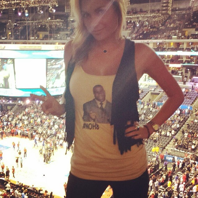 Alyssa Ramos - In order to show my respect for all of human kind, I made and wore a #noh8 shirt with Magic Johnson on it to the Clippers playoff game yesterday, the same day Donald Sterling was banned from the NBA for life. Alyssa Ramos - In order to show my respect for all of human kind, I made and wore a #noh8 shirt with Magic Johnson on it to the Clippers playoff game yesterday, the same day Donald Sterling was banned from the NBA for life.