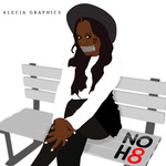 Alecia Lewis - An illustrative drawing of myself campaigning NO H8. 
"Alecia Graphics"
