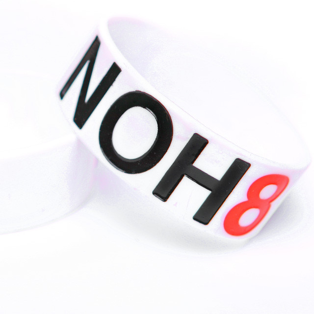 close-up view of the Official NOH8 bracelet